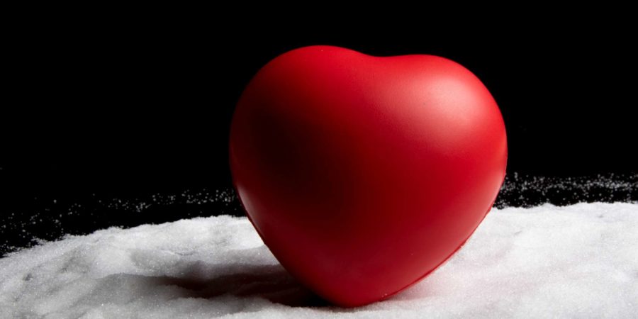 Gesundheitskonzept mit Herz auf Zucker für ein gesundes Leben