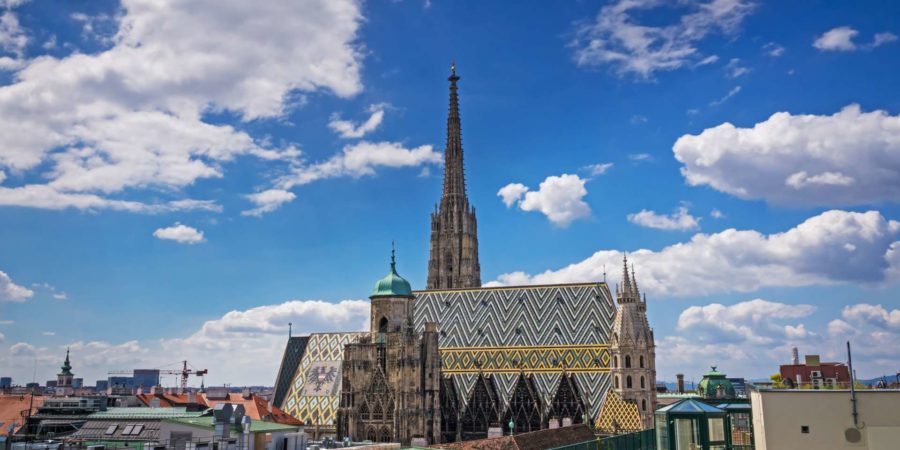 Stephansdom, Wien, Blickwinkel der berühmten gotischen Kirche