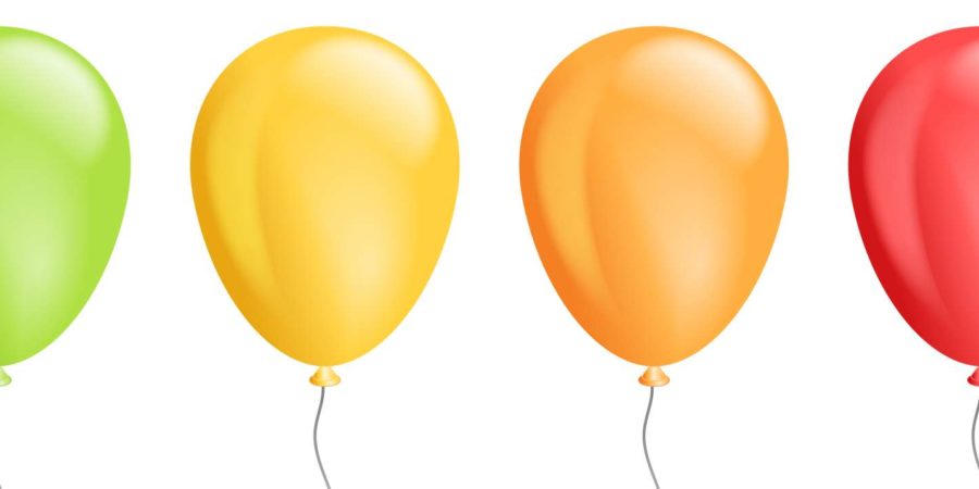 Vektorsatz realistische isolierte bunte Ballons für Schablonen- und Einladungsdekoration auf dem transparenten Hintergrund. Konzept der Geburtstags- und Jubiläumsfeier. Lager Illustration