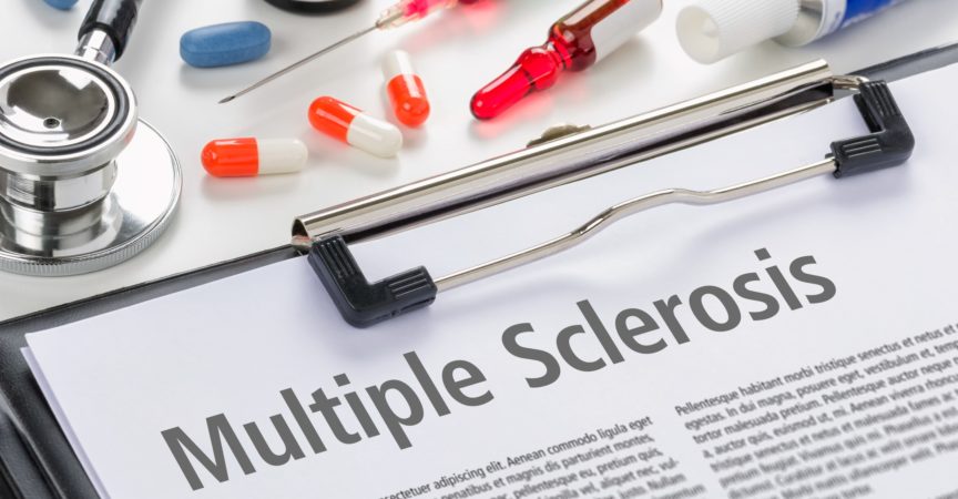 Die Diagnose Multiple Sklerose in eine Zwischenablage geschrieben