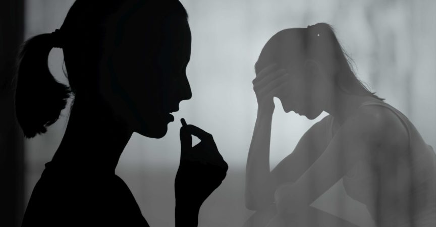 Depression, Drogenmissbrauch und Sucht Menschen Konzept.