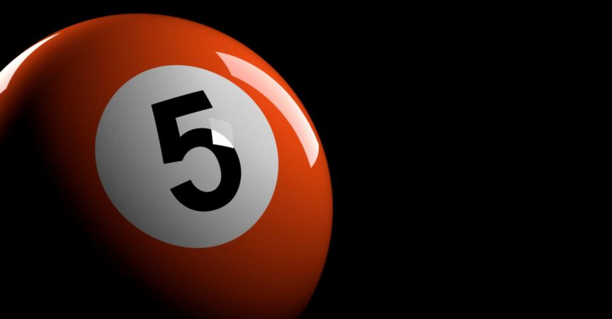 3D-Rendering von Poolball Nummer 5.