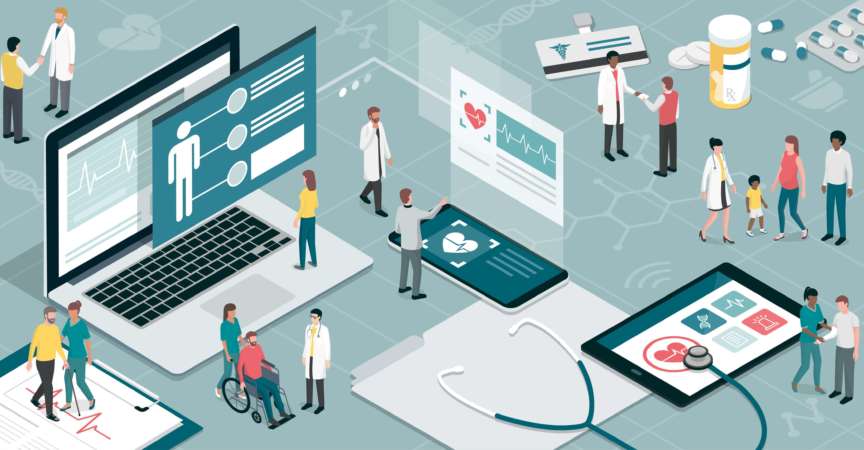 Gesundheitswesen und innovative Technik: Apps für medizinische Untersuchungen und Online-Beratungskonzept