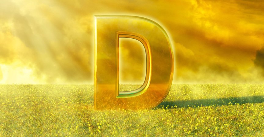Vitamin D, beleuchtet von den Sonnenstrahlen auf Gras. Sonnenlicht ist eine ausgezeichnete Quelle für diesen Nährstoff, der das Immunsystem stärkt