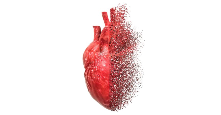 Konzept der Herzkrankheit. 3D-Rendering isoliert auf weißem Hintergrund