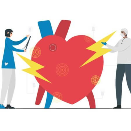 Diagnose, Analyse und Behandlung von Herzerkrankungen wie Vorhofflimmern. AF ist eine häufige Art von unregelmäßigem Herzschlag. Elektrische Signale im Vorhof führen dazu, dass der Vorhof schnell und unregelmäßig schlägt.