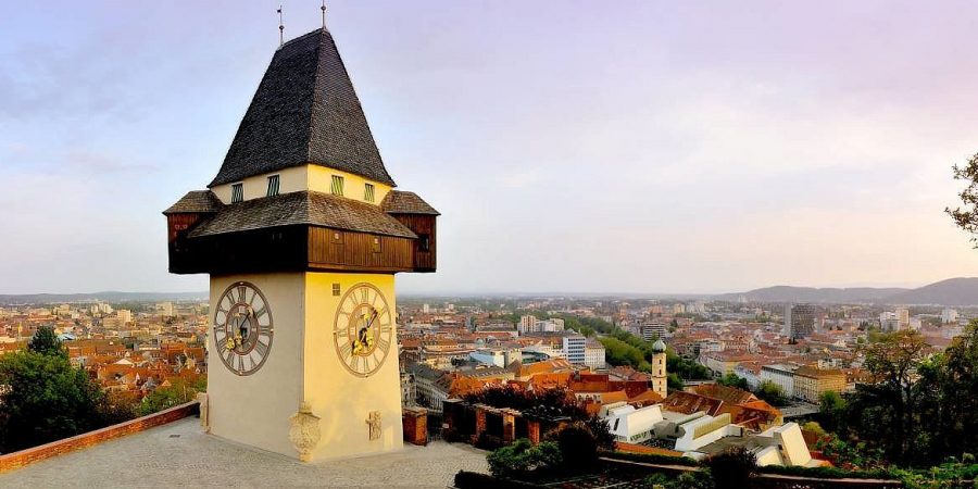 Alter Uhrturm in der Stadt Graz, Österreich